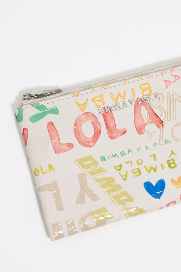 Bimba & Lola Beurs Krokostructuur BIMBA Logo's Ivoorwit