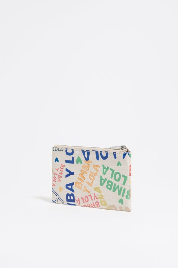 Bimba & Lola Beurs Krokostructuur BIMBA Logo's Ivoorwit