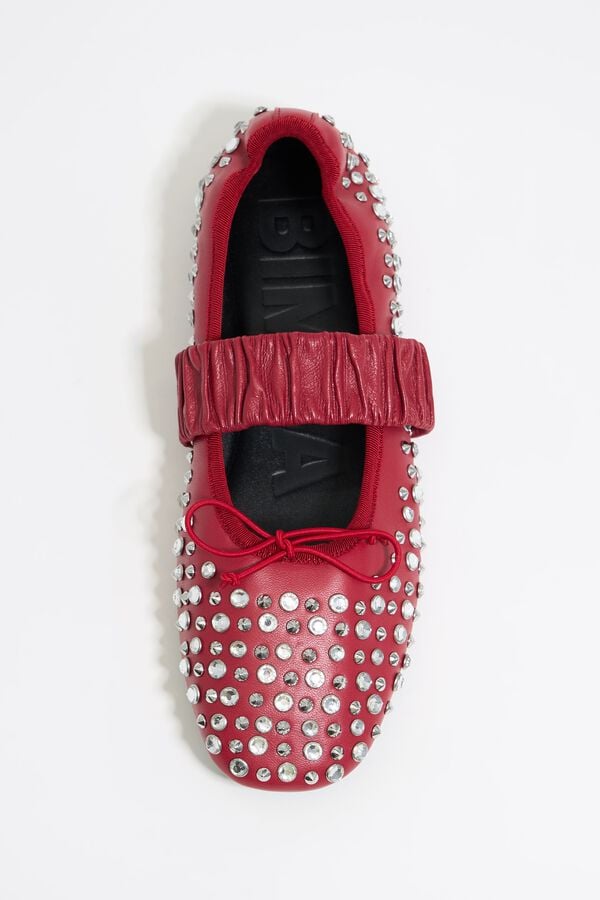 bimba & lola Ballerina studs leer rood