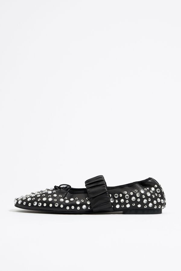 Bimba & Lola Ballerina Studs Leer Zwart