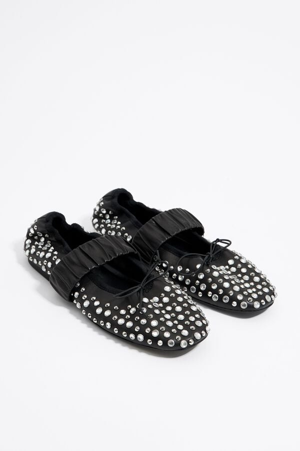 Bimba & Lola Ballerina Studs Leer Zwart
