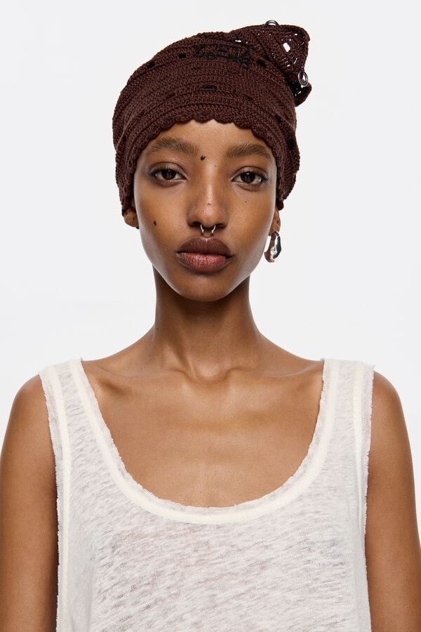 Bimba & Lola Bandana Crochet Donkerbruin