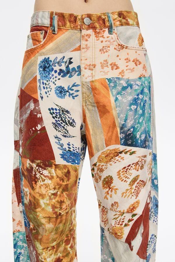 Bimba & Lola BARREL - Jeans Patchwork Oranje