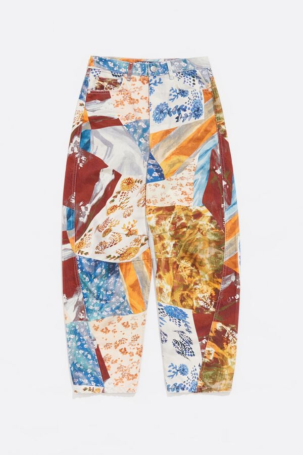bimba & lola BARREL - Jeans patchwork oranje