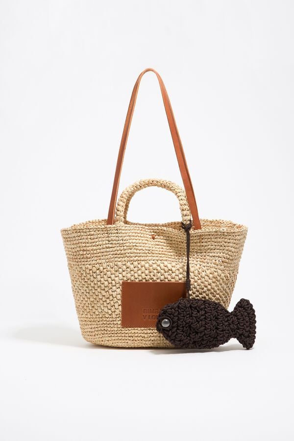 Bimba & Lola Bedeltje Tas Crochet Vis Bruin