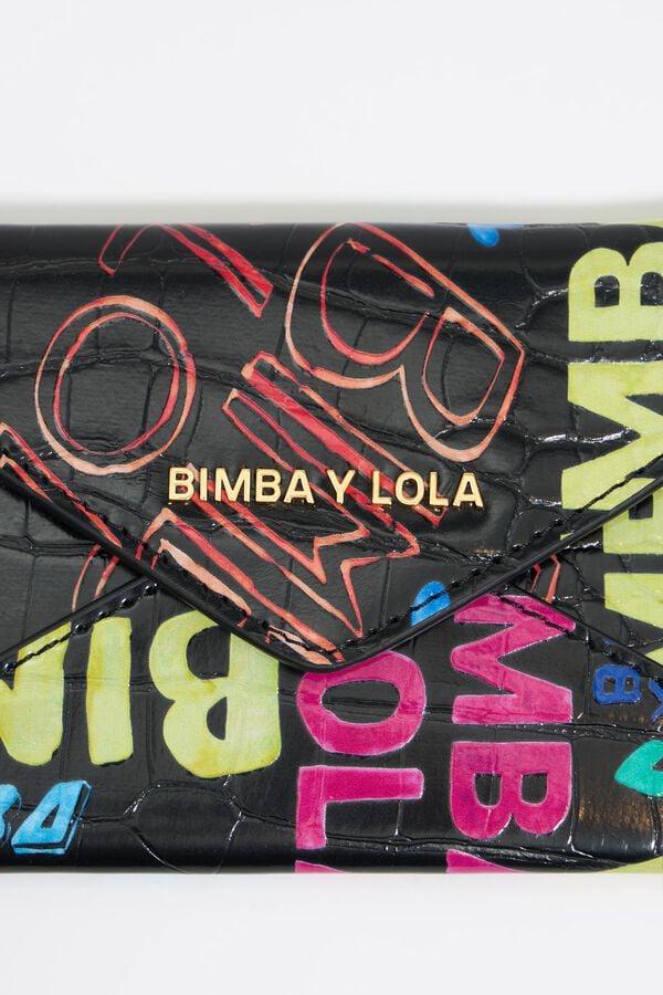 Bimba & Lola Beurs Krokostructuur BIMBA Logo's Zwart