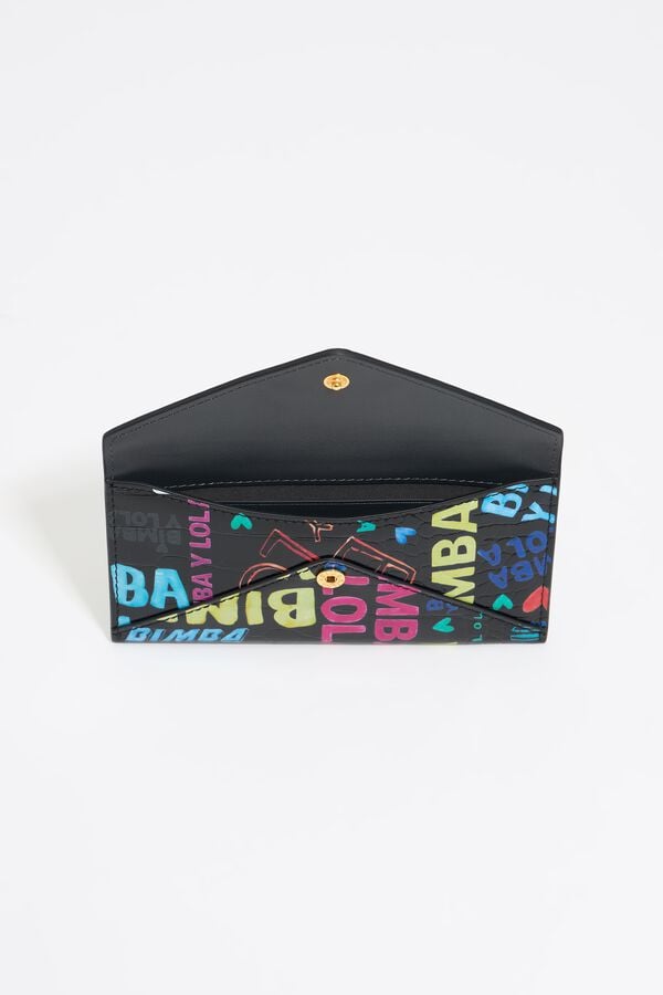 Bimba & Lola Beurs Krokostructuur BIMBA Logo's Zwart