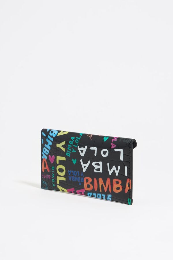Bimba & Lola Beurs Krokostructuur BIMBA Logo's Zwart