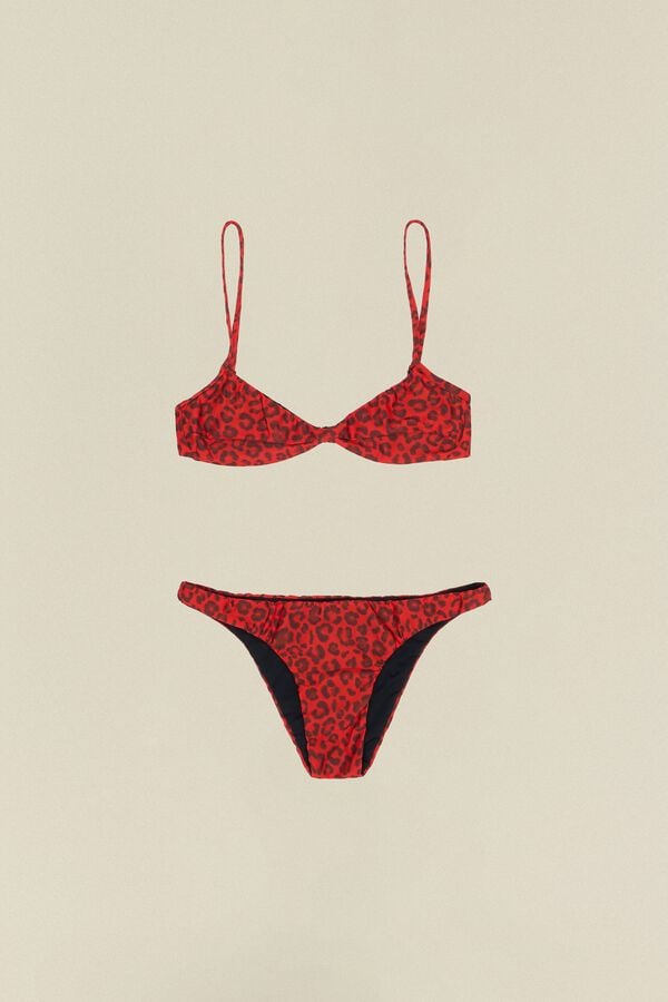 bimba & lola Bikini Mónica luipaard rood