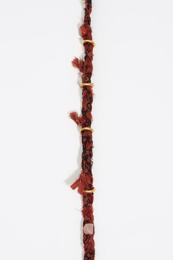 Bimba & Lola Brillenkoord Paisley Stof Knoop Bruin