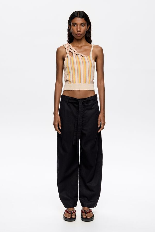 bimba & lola Broek barrel linnen zwart