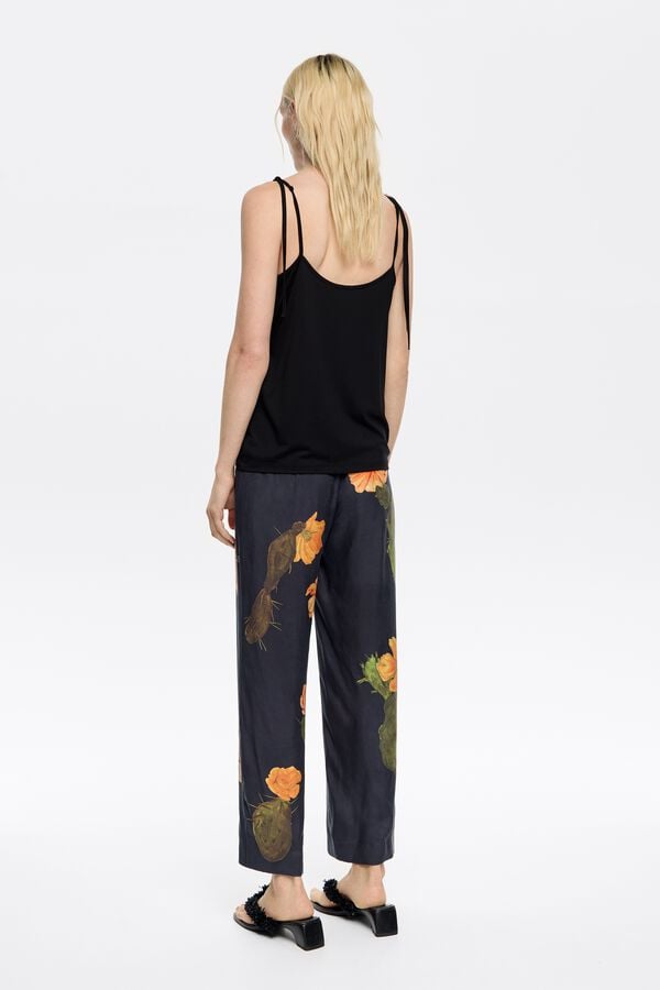 Bimba & Lola Broek Recht Lyocell Cactus Zwart