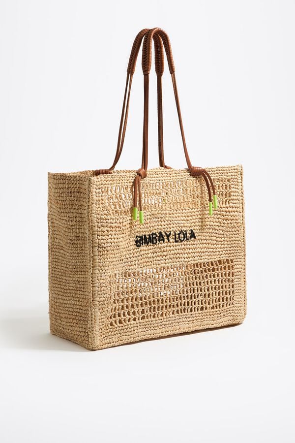 bimba & lola Draagtas maxi raffia naturel