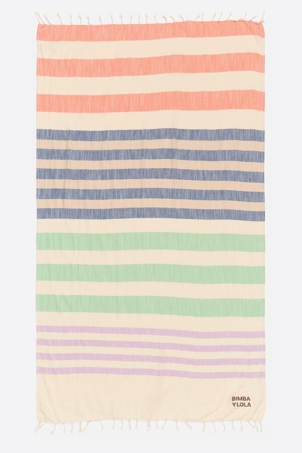 Bimba & Lola Handdoek Strepen Veelkleurig Groen