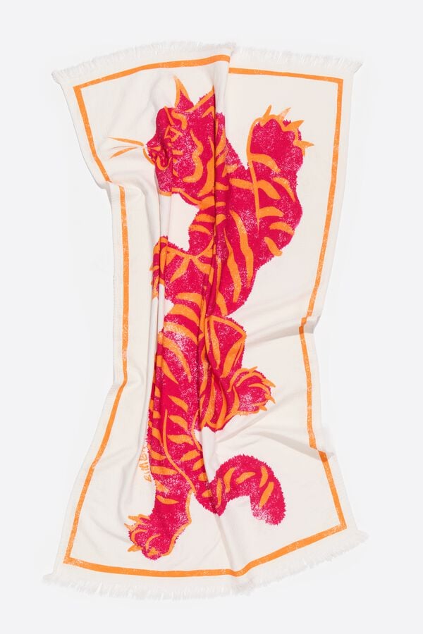 Bimba & Lola Handdoek Van Katoen Tijger Wijn