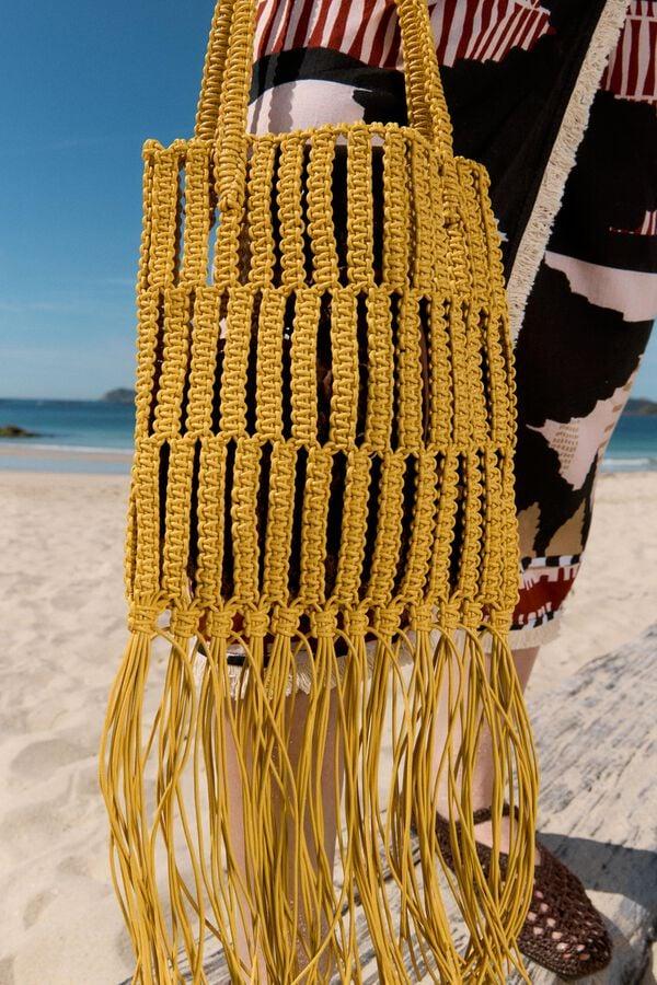 bimba & lola Handtas leer gevlochten bannan