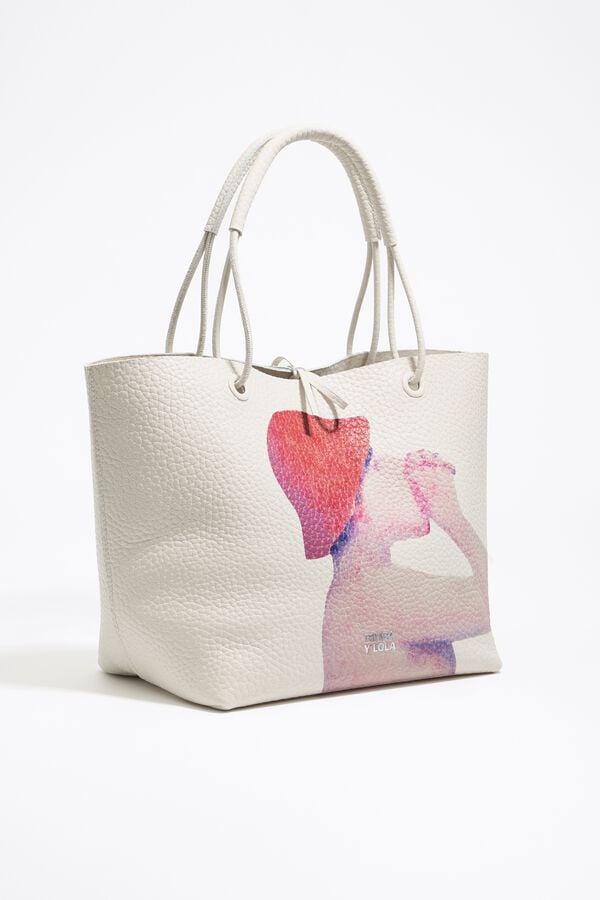 bimba & lola Handtas middelgroot leer gebroken wit