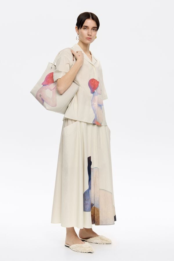 bimba & lola Handtas middelgroot leer gebroken wit