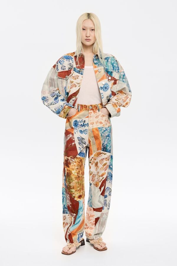 bimba & lola Jack denim oversized patchwork oranje