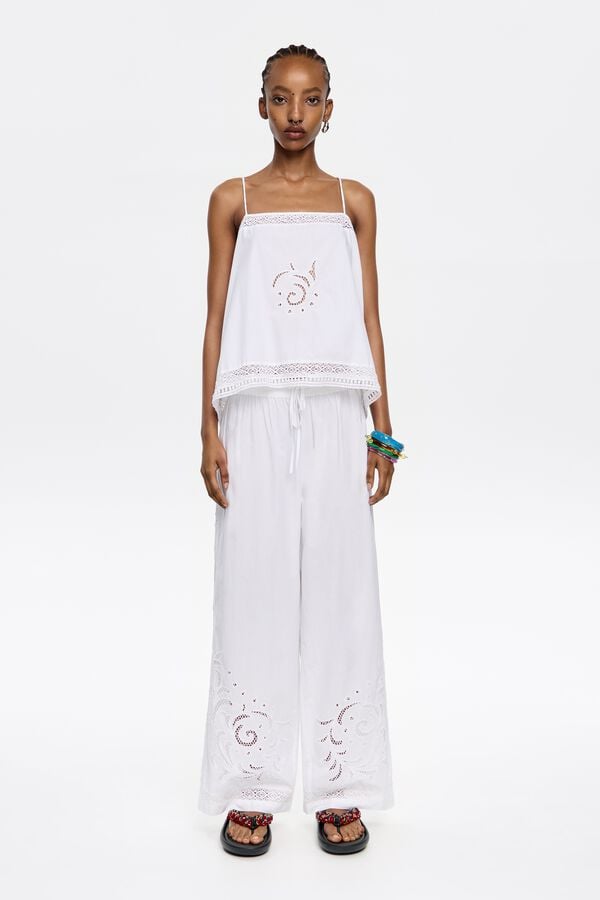 Bimba & Lola Joggingbroek Borduursel Wit