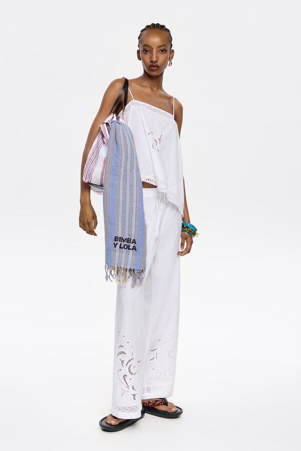 bimba & lola Joggingbroek borduursel wit