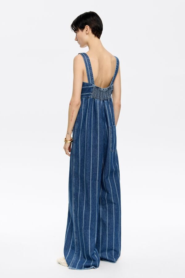 Bimba & Lola Jumpsuit Denim Strepen Blauw