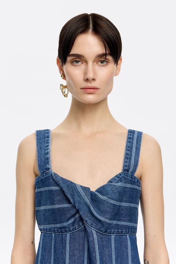 Bimba & Lola Jumpsuit Denim Strepen Blauw