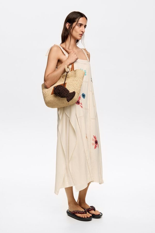 bimba & lola Jurk sjaal borduursel veelkleurig crème