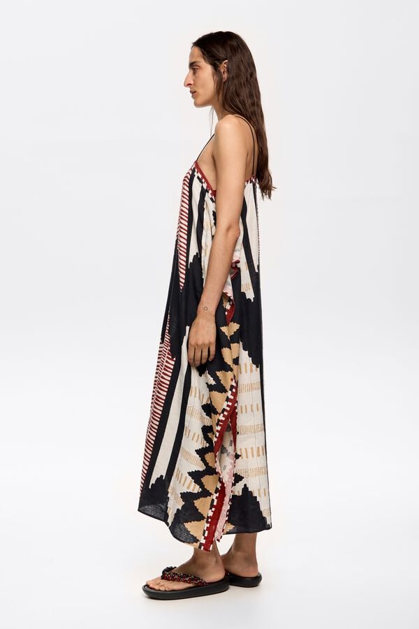 Bimba & Lola Jurk Sjaal Ikat Zwart