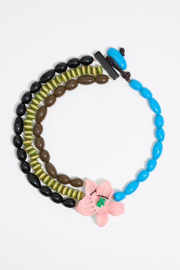 Bimba & Lola Ketting Bloem En Kralen Aardewerk