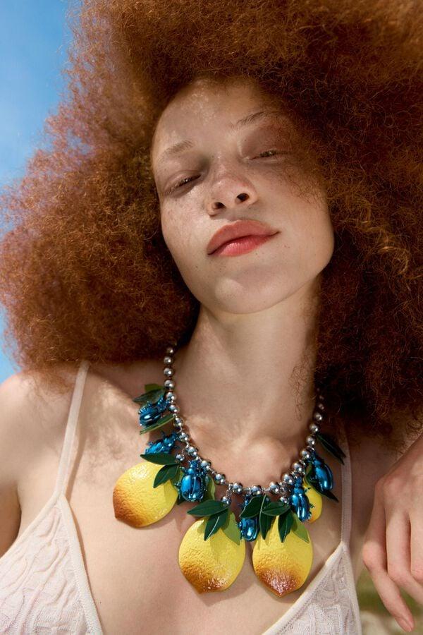 bimba & lola Ketting citroenen en kevers blauw