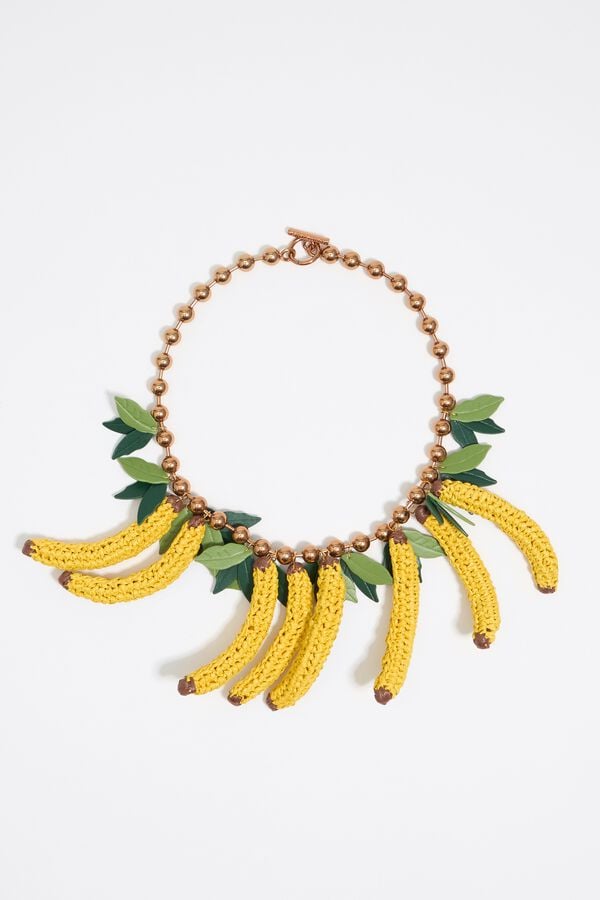 bimba & lola Ketting raffia bananen geel