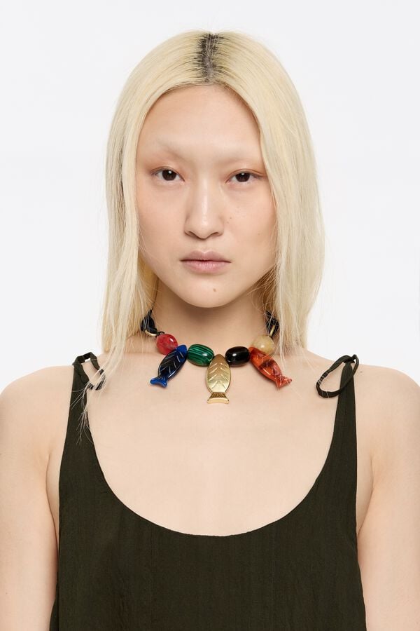 Bimba & Lola Ketting Vissen En Stenen Veelkleurig