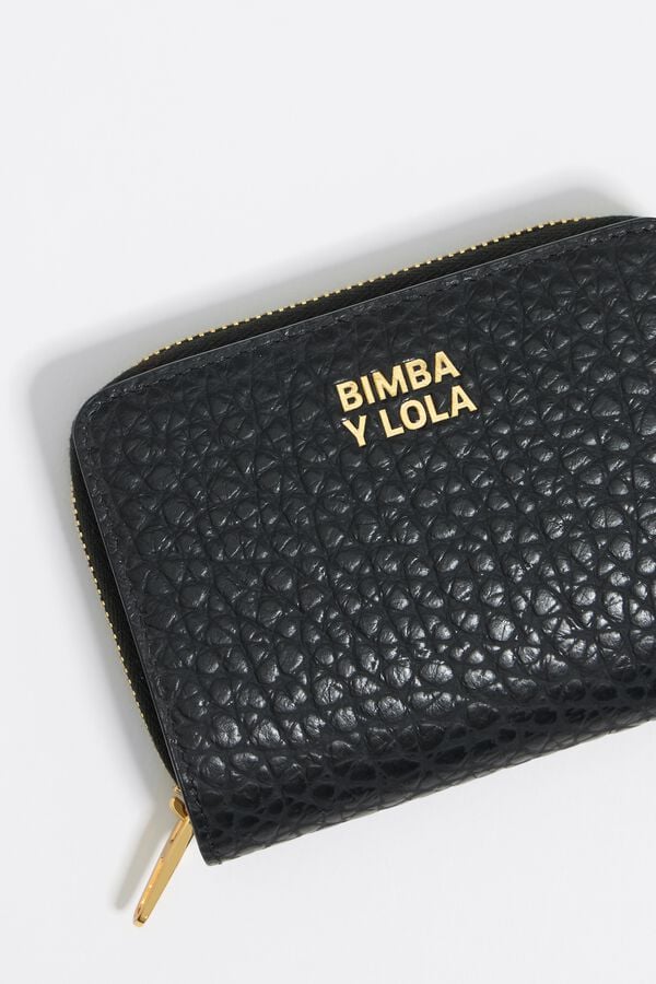 Bimba & Lola Klepportemonnee Leer Zwart