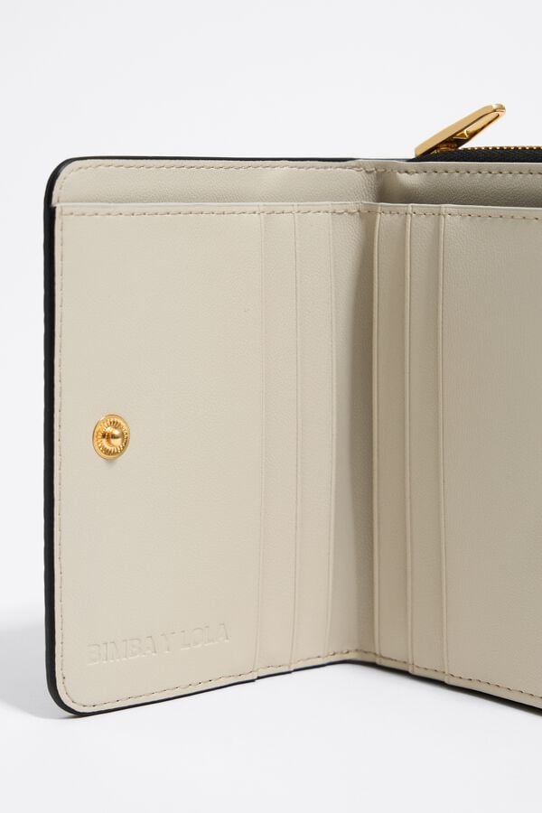 Bimba & Lola Klepportemonnee Leer Zwart