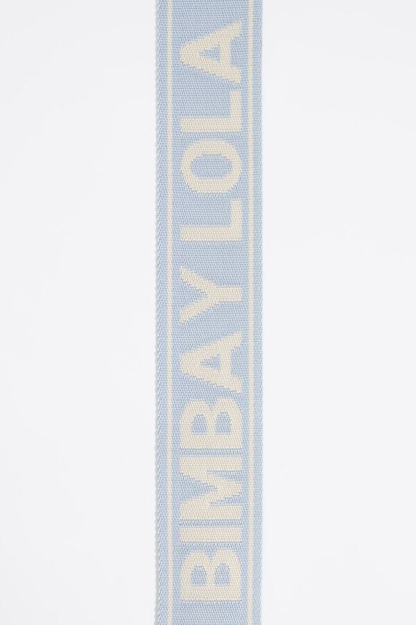 Bimba & Lola Lange Schouderriem Stof Logo Lichtblauw