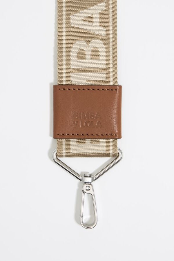 Bimba & Lola Lange Schouderriem Stof Logo Zand
