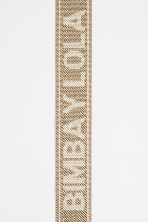 Bimba & Lola Lange Schouderriem Stof Logo Zand