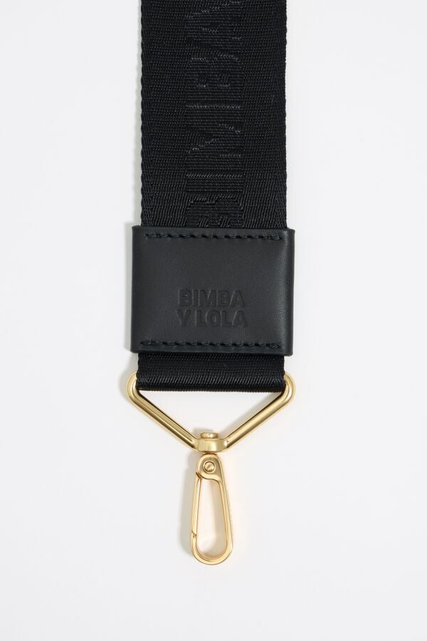 Bimba & Lola Lange Schouderriem Stof Logo Zwart