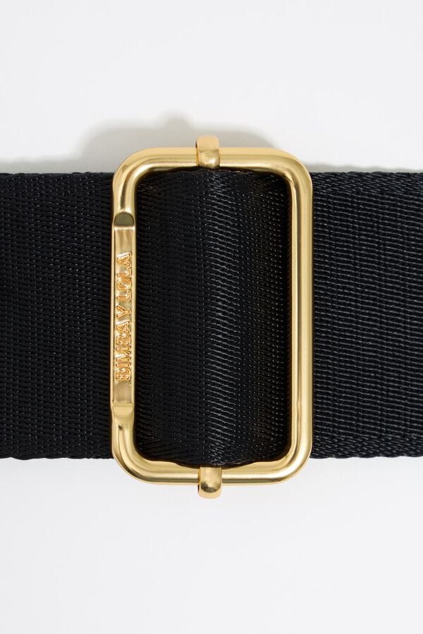 Bimba & Lola Lange Schouderriem Stof Logo Zwart