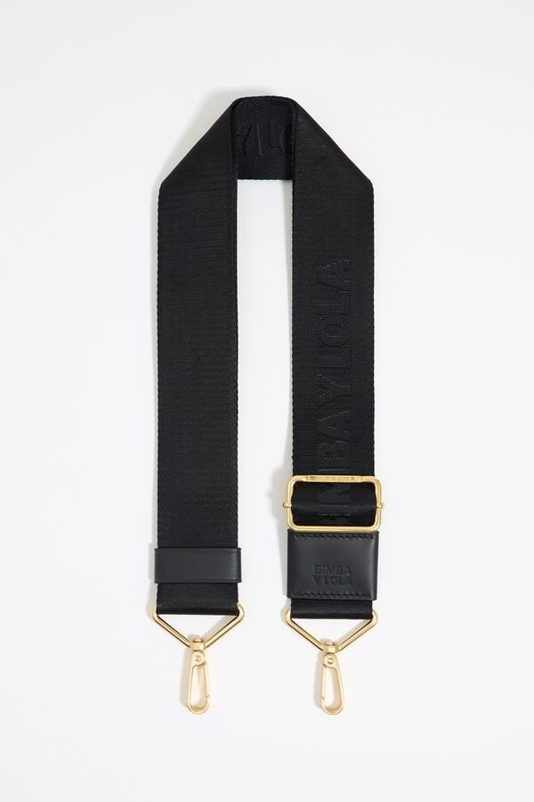 bimba & lola Lange schouderriem stof logo zwart