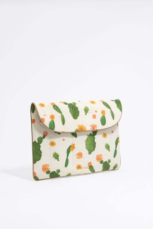 bimba & lola Laptophoes 13 5" nylon Cactus ivoorwit