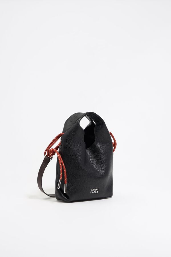 bimba & lola Mini-tas Paper leer zwart