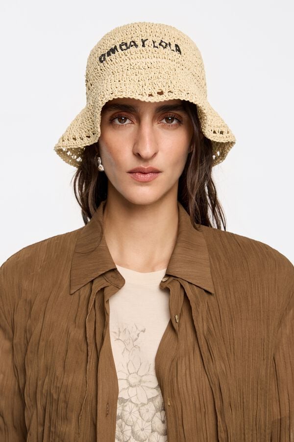 Bimba & Lola Muts Raffia Papier Naturel Opengewerkt