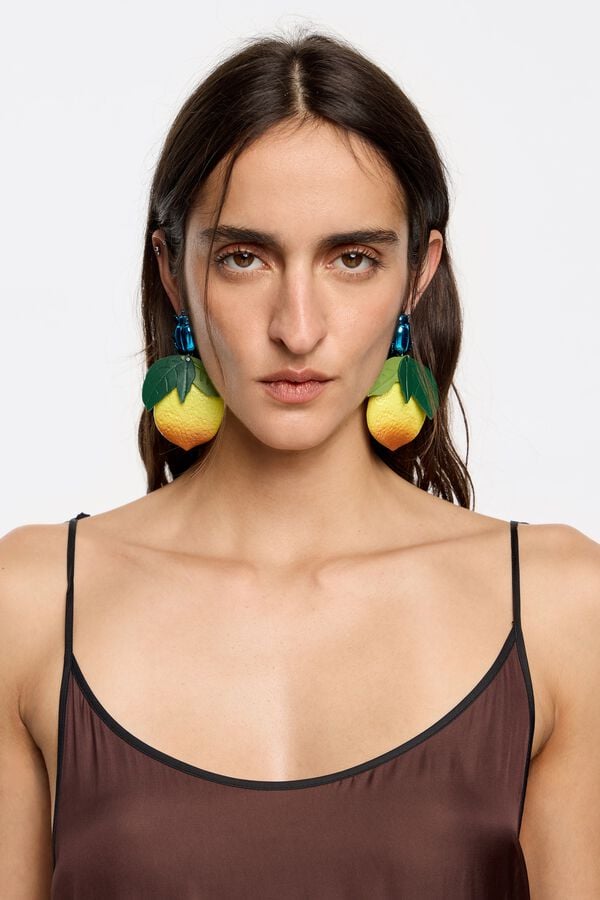 Bimba & Lola Oorbellen Citroenen En Kevers Blauw