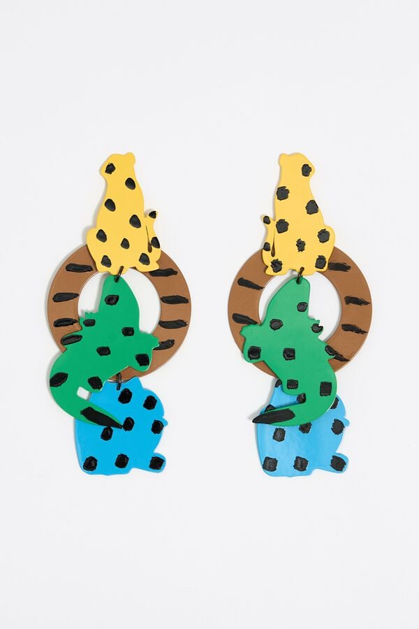 bimba & lola Oorbellen dieren jungle veelkleurig