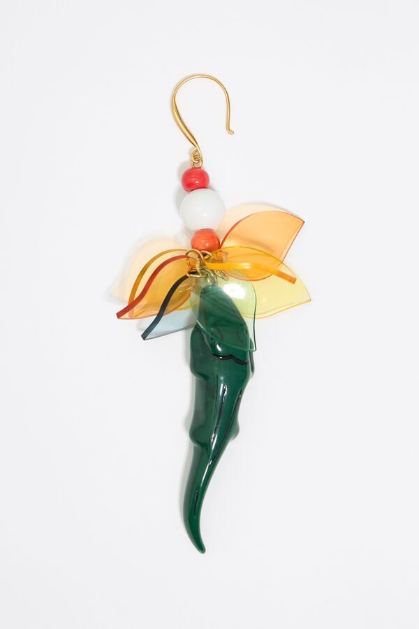 Bimba & Lola Oorbellen Krokodil En Bladeren Groen