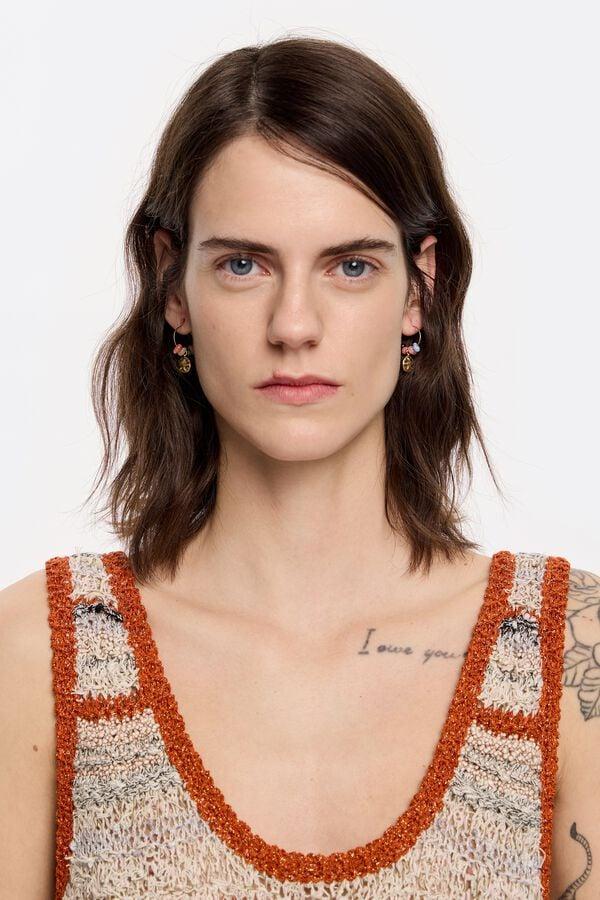 Bimba & Lola Oorbellen Logo Munt Stenen Veelkleurig