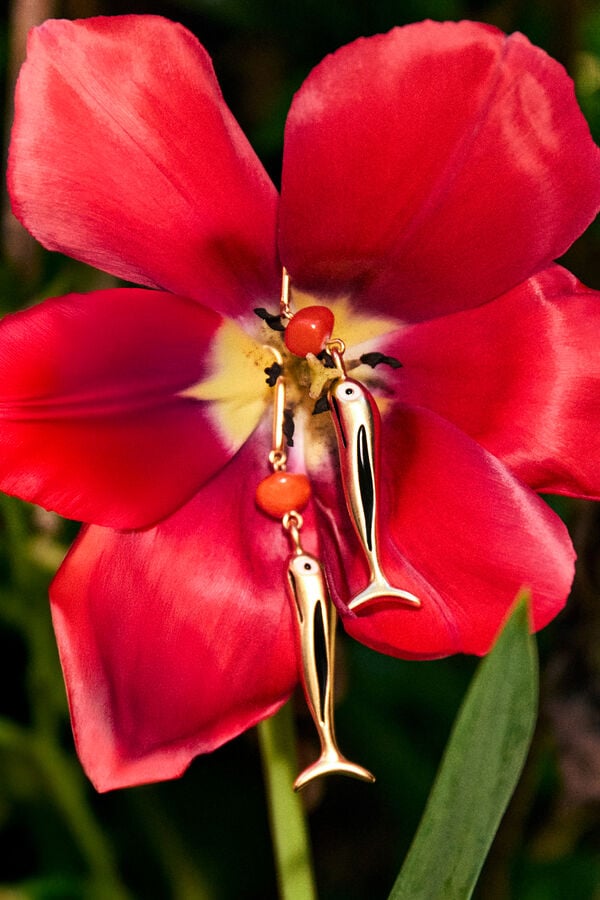 bimba & lola Oorbellen vis goudkleurig