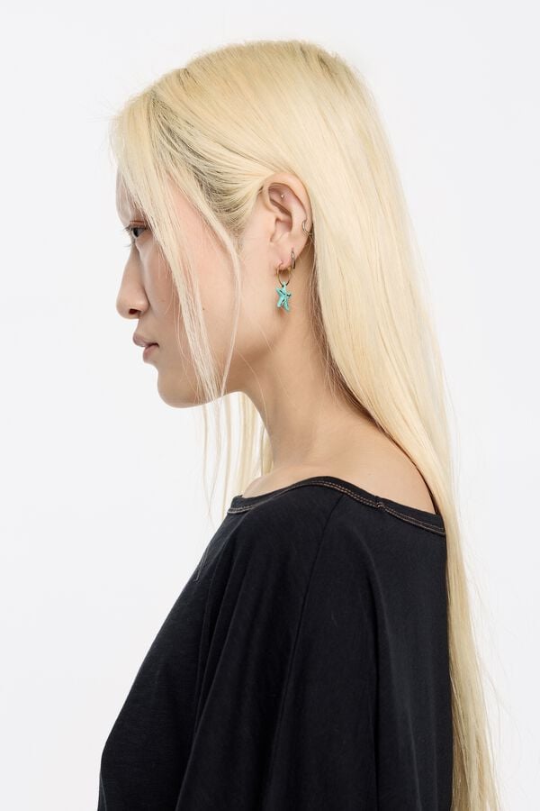 Bimba & Lola Oorringen Sterren Aquamarijnblauw